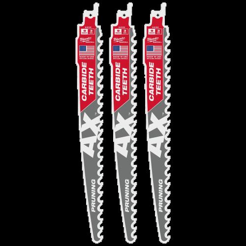 Milwaukee 3Tpi 9" Sawzall Blade Ax 3Pk Pruning