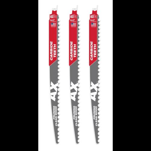 Milwaukee 3Tpi 12" Sawzall Blade Ax 3Pk