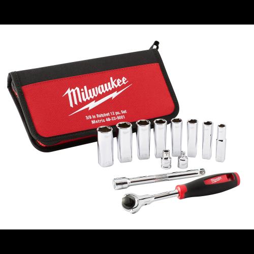 Milwaukee Metric Socket Set 12Pc Non Roll