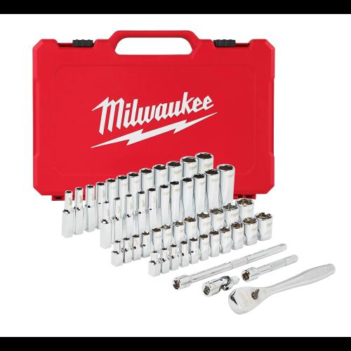 Milwaukee Metric & Sae Ratchet Set 50Pc Set Non Roll