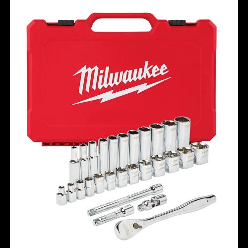 Milwaukee Sae Ratchet & Sockets 4Plat Sides