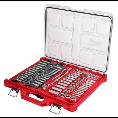 Milwaukee Sae/Metric Ratchet & Socket Set W/Packout Case