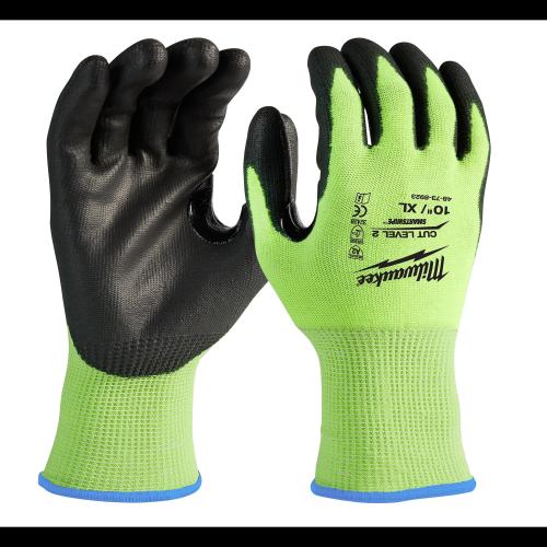 Milwaukee Cut 2 Hi Vis Gloves Xl