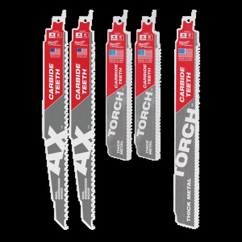 Milwaukee 5Pc Sawzall Carbide Teeth Set