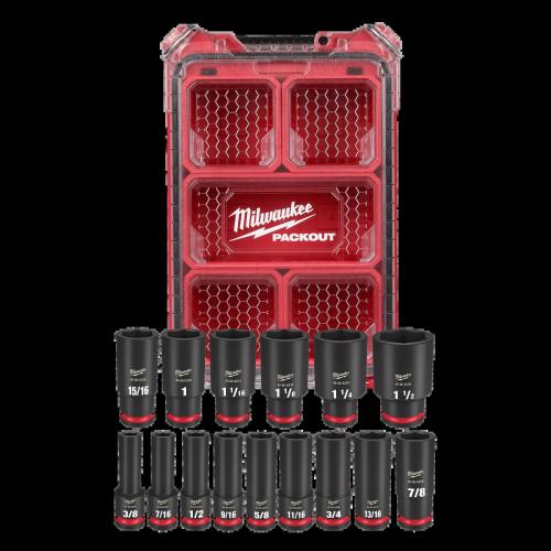 Milwaukee 1/2" Sae Pkout Socket Set 15Pc