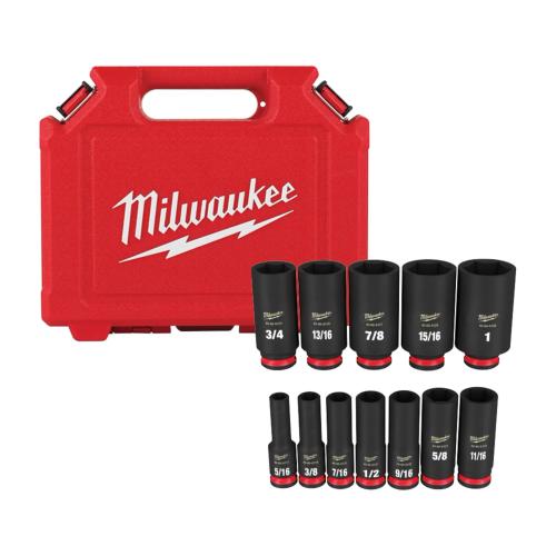 Milwaukee 12Pc Impact Deep Socket Set 3/8
