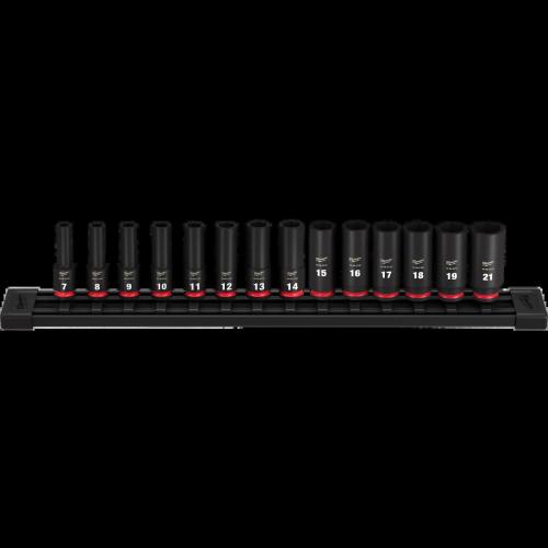 Milwaukee 14Pc Deep Imp Socket Set 3/8" Dr