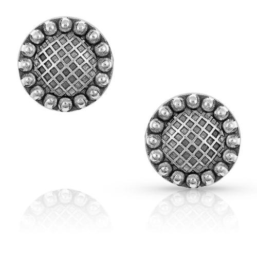 Midnight Sunflower Slvr Earring