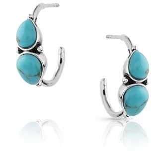 Mirrored Turq Hoop Earrings