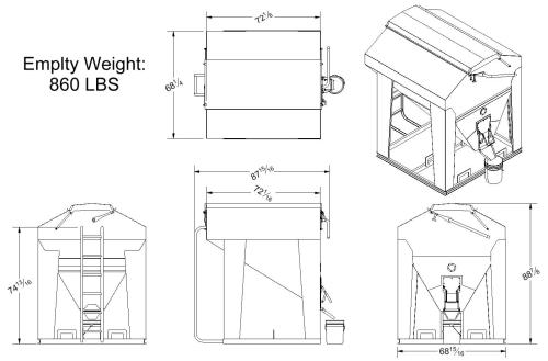 1.5 Ton Stationary Gravity Bin
