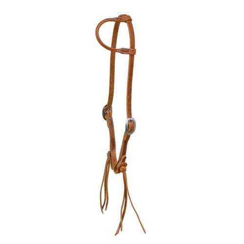 Berlin Leather Headstall 1Ear Ss Rattlesnake