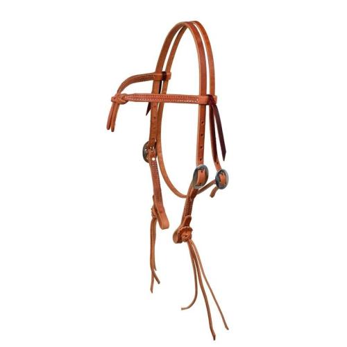 Berlin Leather Headstall Knotted Brow Rattlesnake Ss Hard