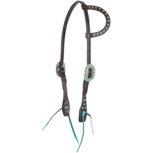 Hs Slip Ear Choco Antique Turquoise Dot & Bkls Tq Ties