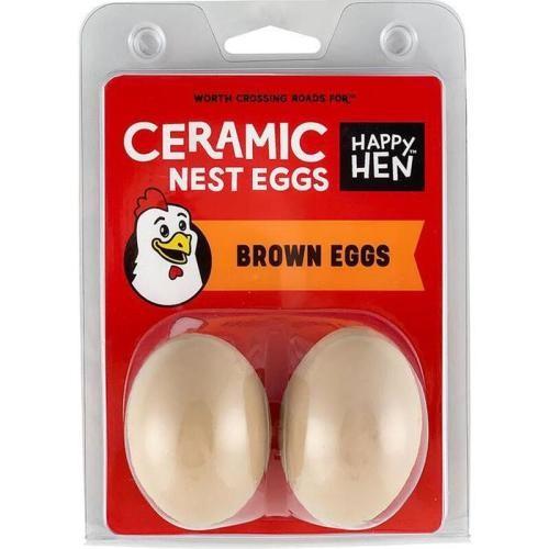 Ceramic Brown Nest Eggs 2Pk