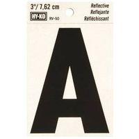 LETTER A  3" #RV-50 REFLECTIVE BLACK