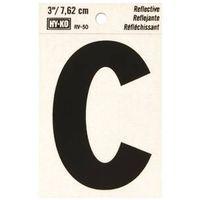 LETTER C  3" #RV-50 REFLECTIVE BLACK