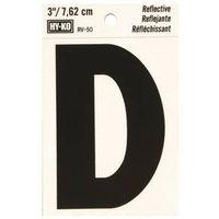 LETTER D  3" #RV-50 REFLECTIVE BLACK