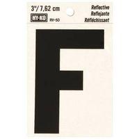 LETTER F  3" #RV-50 REFLECTIVE BLACK