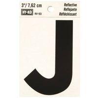 LETTER J  3" #RV-50 REFLECTIVE BLACK