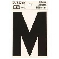 LETTER M  3" #RV-50 REFLECTIVE BLACK 199497 (MF)