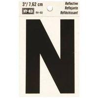 LETTER N  3" #RV-50 REFLECTIVE BLACK