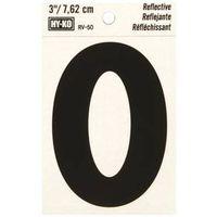 LETTER O  3" #RV-50 REFLECTIVE BLACK