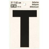 LETTER T  3" #RV-50 REFLECTIVE BLACK