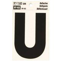 LETTER U  3" #RV-50 REFLECTIVE BLACK
