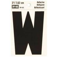 LETTER W  3" #RV-50 REFLECTIVE BLACK