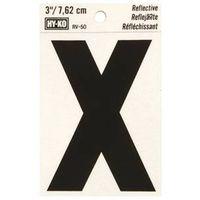 LETTER X  3" #RV-50 REFLECTIVE BLACK