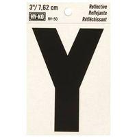 LETTER Y  3" #RV-50 REFLECTIVE BLACK
