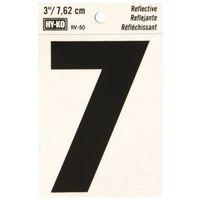 NUMBER 7  3" #RV-50 REFLECTIVE BLACK