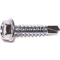 Midwest Fastener 03283 Screw, #8 Thread, 3/4 in L, Coarse Thread, Hex Drive, Self-Drilling Point, Steel, Zinc, 100 PK
