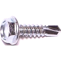 Midwest Fastener 03289 Screw, #10 Thread, 3/4 in L, Coarse Thread, Hex Drive, Self-Drilling Point, Steel, Zinc, 100 PK