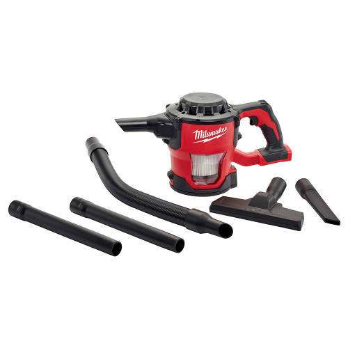 Milwaukee M18 0882-20 Compact Vacuum, 0.3 gal Vacuum, 40 cfm Air, 81 dB, 5 Ah, Black/Red Housing
