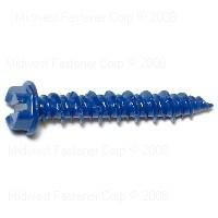 Cobra Anchors 673T Screw, 3/16 in Thread, 2-3/4 in L, Hex, Socket Drive, Steel, Fluorocarbon-Coated, 100 PK
