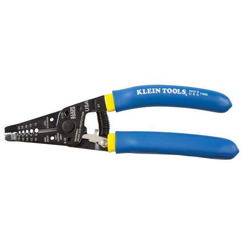 Klein-Kurve K11095 Wire Stripper, 18 to 8 AWG Solid, 20 to 10 AWG Stranded Wire, 7-1/4 in OAL, Comfort Grip Handle