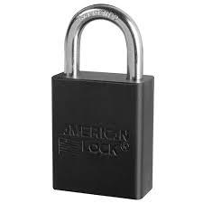 PADLOCK  AMERICAN BLACK A1105BLKKD 1"SH 