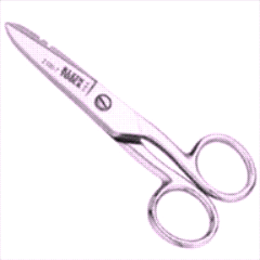 Klein Tools 2100-7 Electrician Scissor, 5-1/4 in OAL, 1-7/8 in L Cut, Steel Blade, Silver Handle