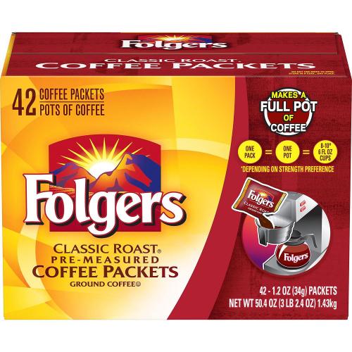 COFFEE  FOLGERS FRACTION PACK 42/1.2OZ