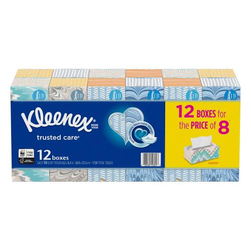 FACIAL TISSUE KLEENEX WHITE 12/160CT