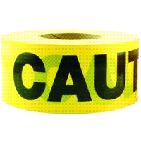 Empire 77-1001 Barricade Tape, 1000 ft L, 3 in W, Plastic Backing, Yellow