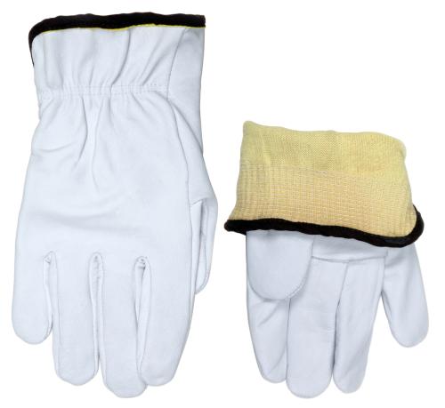 GLOVES GOATSKIN W/KEVLAR LINER BROWN CUFF A5 CUT RESISTANT