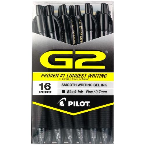 PENS  GEL INK BLACK PILOT 16/PK 