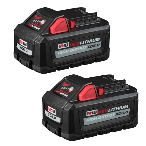 Milwaukee M18 REDLITHIUM 48-11-1862 Battery Pack, 18 V Battery, 6 Ah, Includes: (2) Batteries