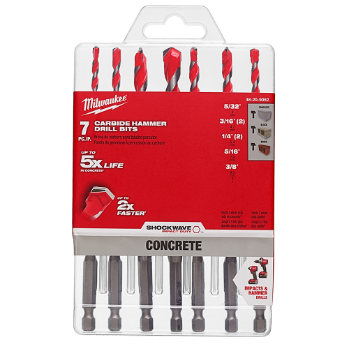 Milwaukee SHOCKWAVE 48-20-9052 Drill Bit Kit, 7-Piece, Carbide