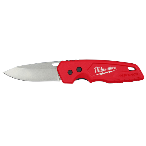 Milwaukee FASTBACK Series 48-22-1520 Pocket Knife, 5 in L Blade, Stainless Steel Blade, 1-Blade, Contour-Grip Handle