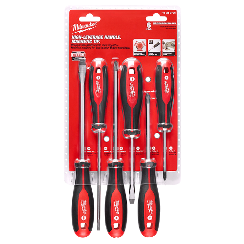 Milwaukee 48-22-2706 Screwdriver Kit, 6-Piece, Plastic/Steel