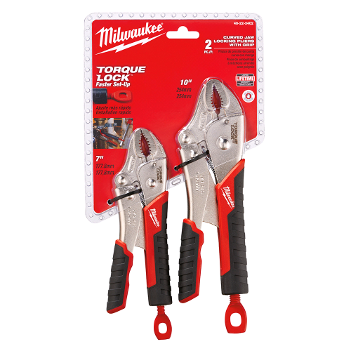 PLIERS  LOCKING 2PC CURVED JAW MILWAUKEE 48-22-3402