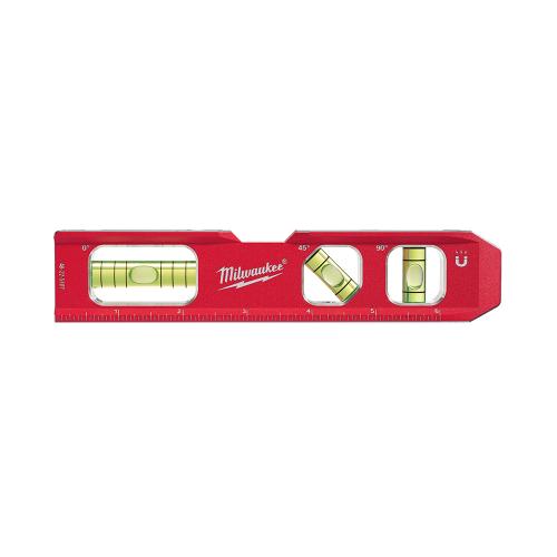 Milwaukee 48-22-5107 Compact Billet Torpedo Level, 7 in L, 3-Vial, Magnetic, Aluminum, Red